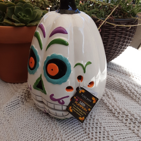 Ceramic pumkin with lead light. - Picture 2 of 6